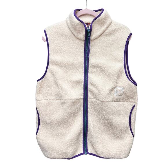 Sugarloaf Social Club Fleece Vest Cream Size Small Unisex - Picture 6 of 16